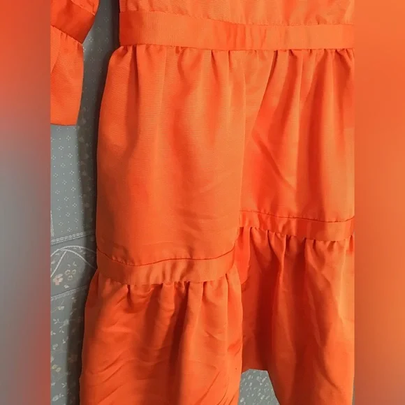 Gretchen Scott Designs Orange Dress with Pink Lining - Picture 4 of 6